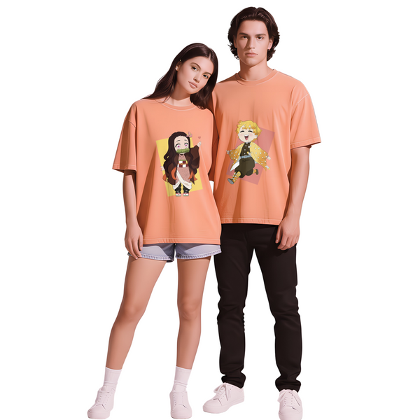 Zenitsu Nezuko Oversized Couple Tee