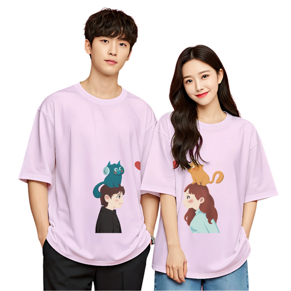 Meowgic Love Oversized Couple Tee