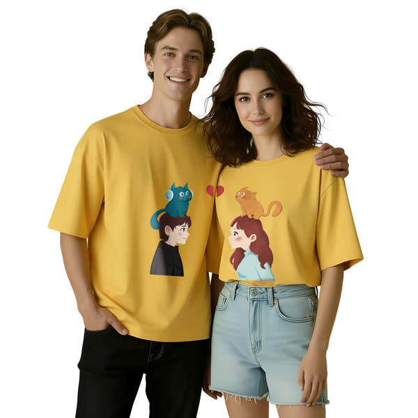 Meowgic Love Oversized Couple Tee