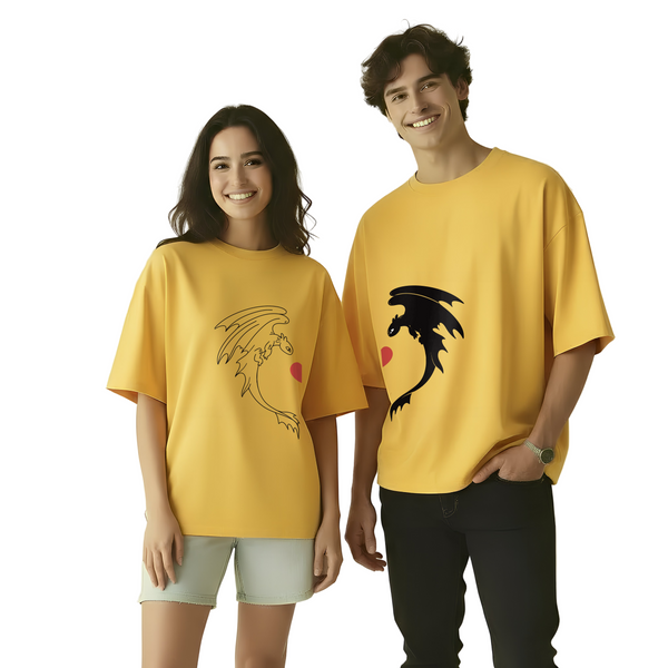 Half Of Me Oversized Couple Tee
