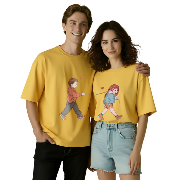 Tied to You Oversized Couple Tee