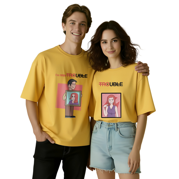 Double Trouble Oversized Couple Tee