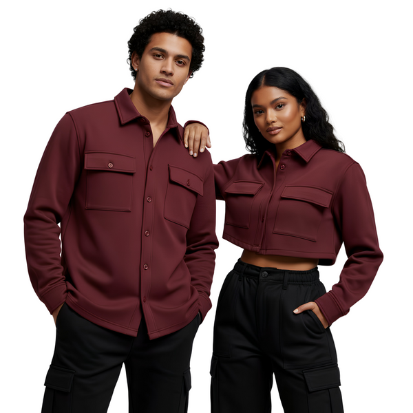 French Terry Cotton Couple Cargo Shirt