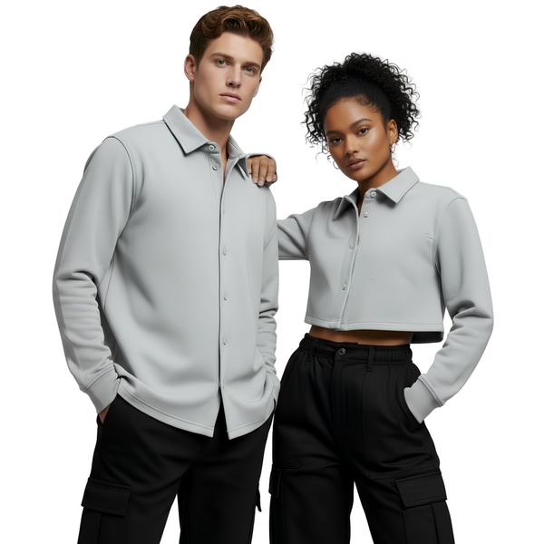 French Terry Cotton Couple Derby Rib Shirt